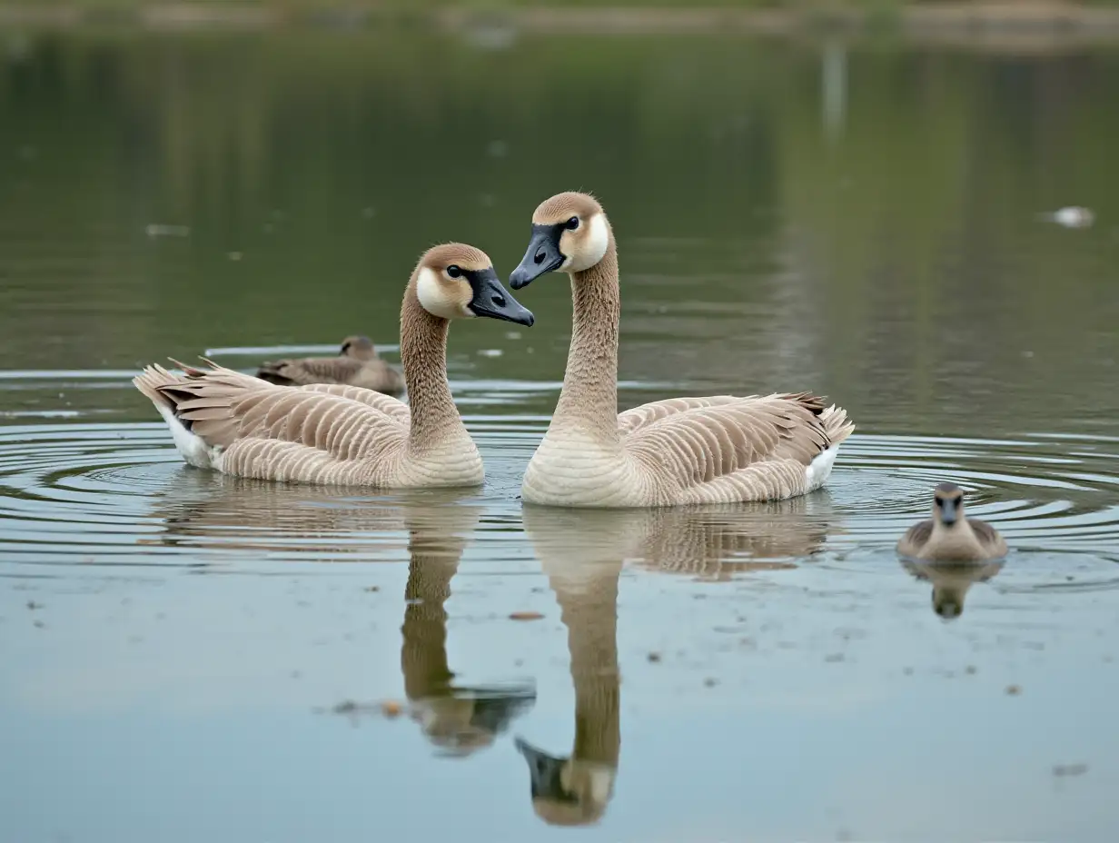 3 Geese im water