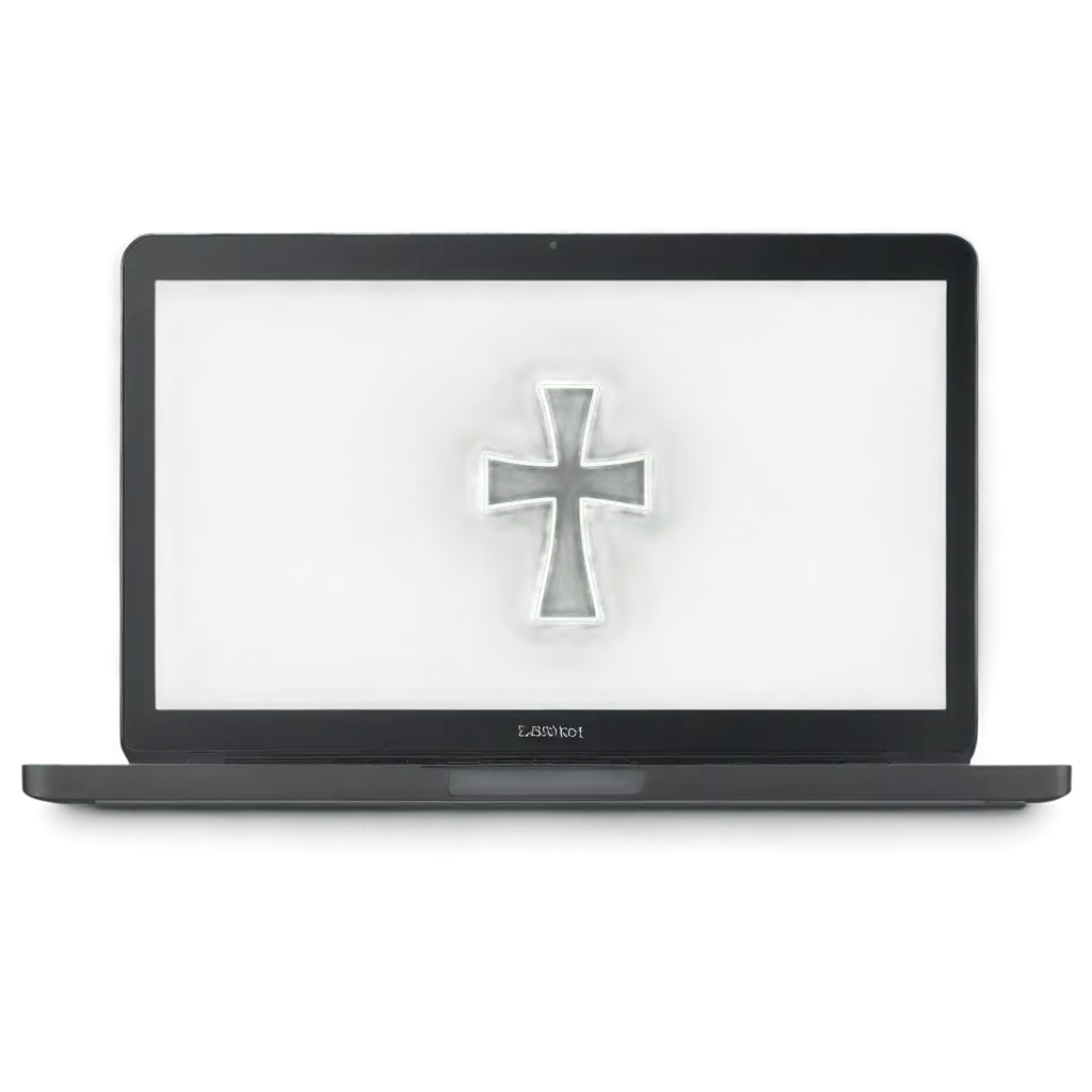 Cross-on-Laptop-Screen-PNG-Image-Symbolizing-Digital-Faith-and-Work-Balance