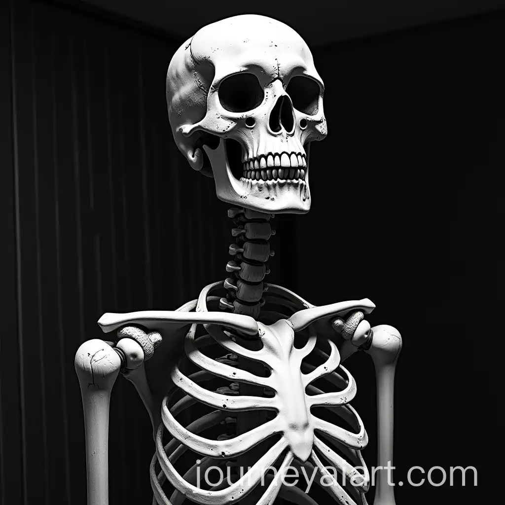 Retro-BW-Skeleton-in-Phonk-Style-with-VHS-Aesthetic