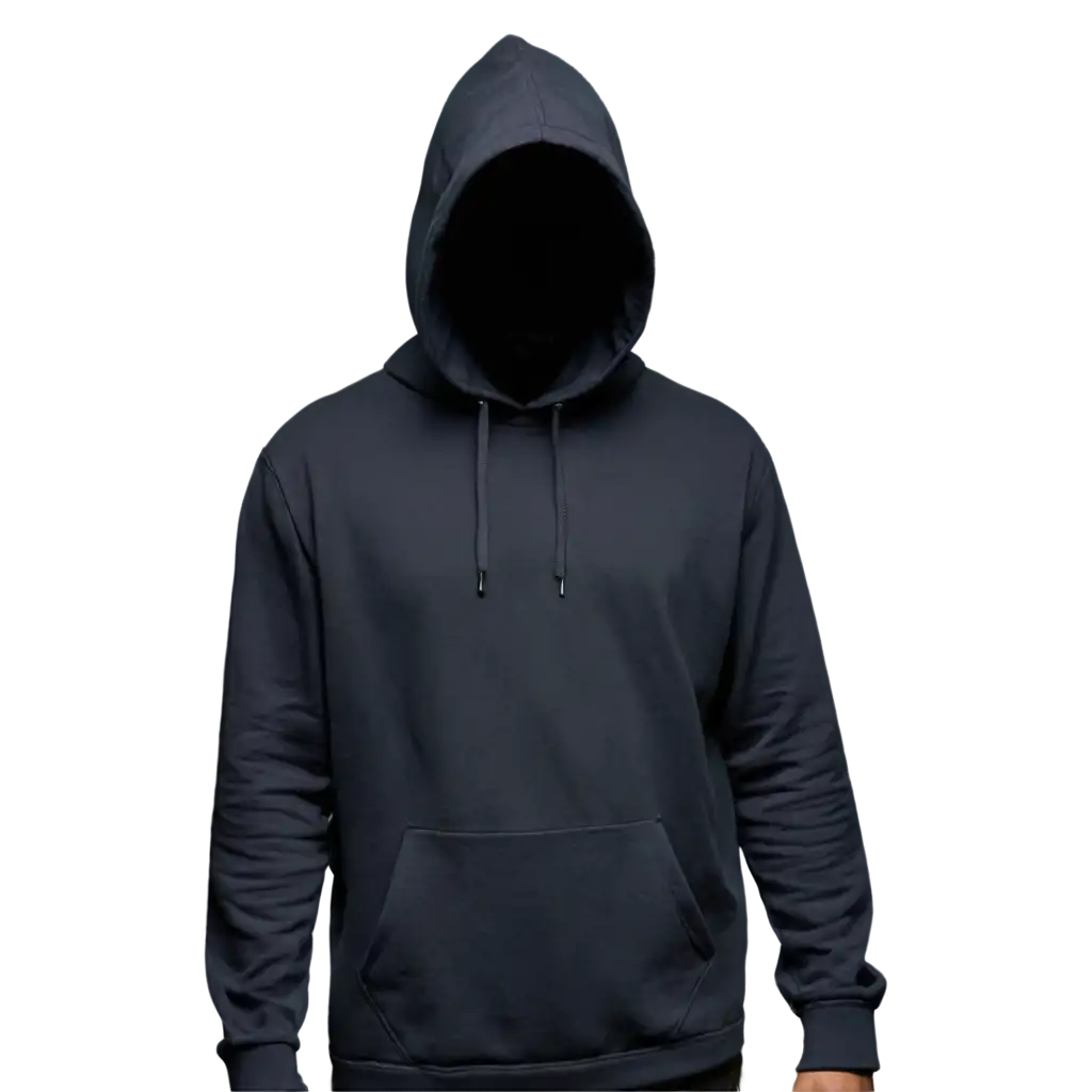 a black hoodie caped man with dark shadowed faceless area