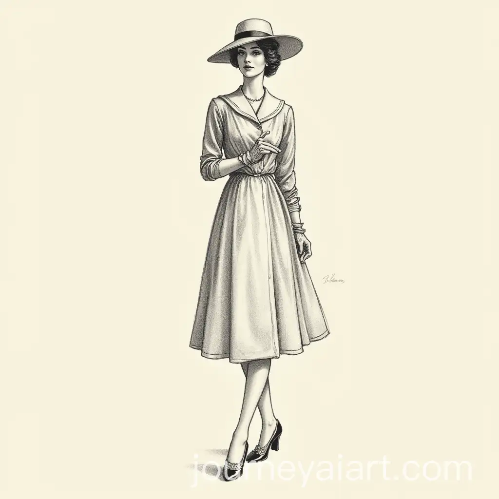 Modernized-1910s-Classic-Style-Dress-with-Pencil-Sketches