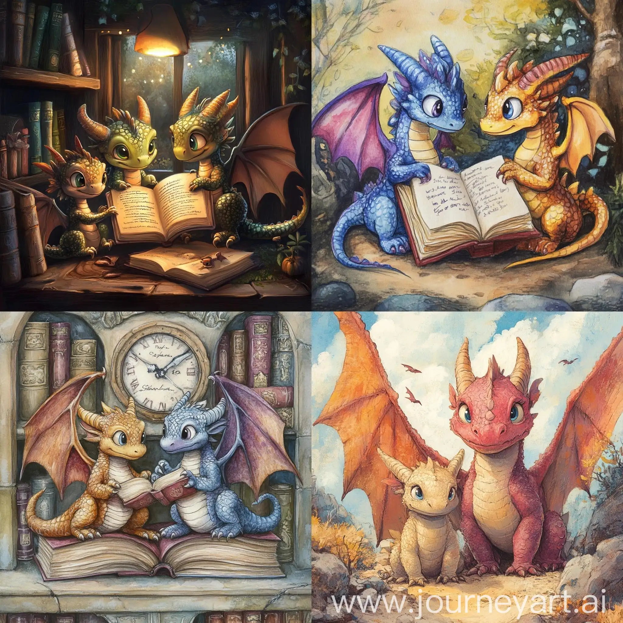 Adorable-Dragons-Studying-for-Certificates