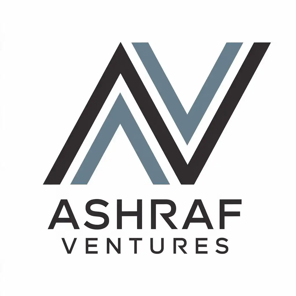 LOGO Design for Ashraf Ventures Modern AV Monogram for the Internet Industry with Clear Background