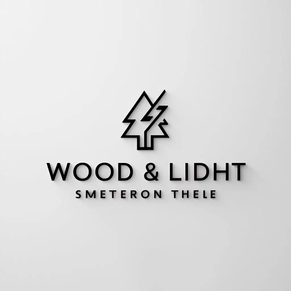 a logo design,with the text "wood & lidht", main symbol:wood & lidht,Minimalistic,clear background