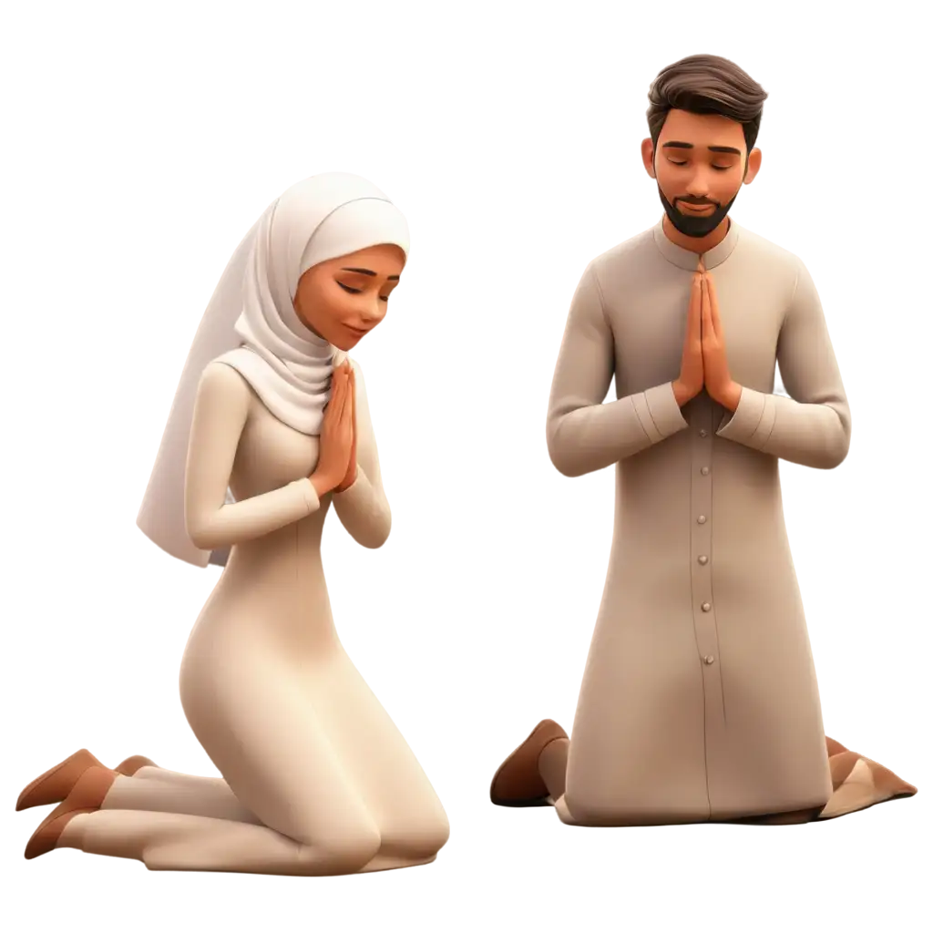 HighQuality-PNG-Image-of-Animation-Muslim-Couple-Praying