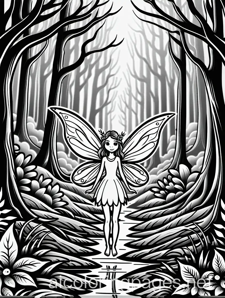 Fairy-in-a-Forest-Coloring-Page-for-Kids