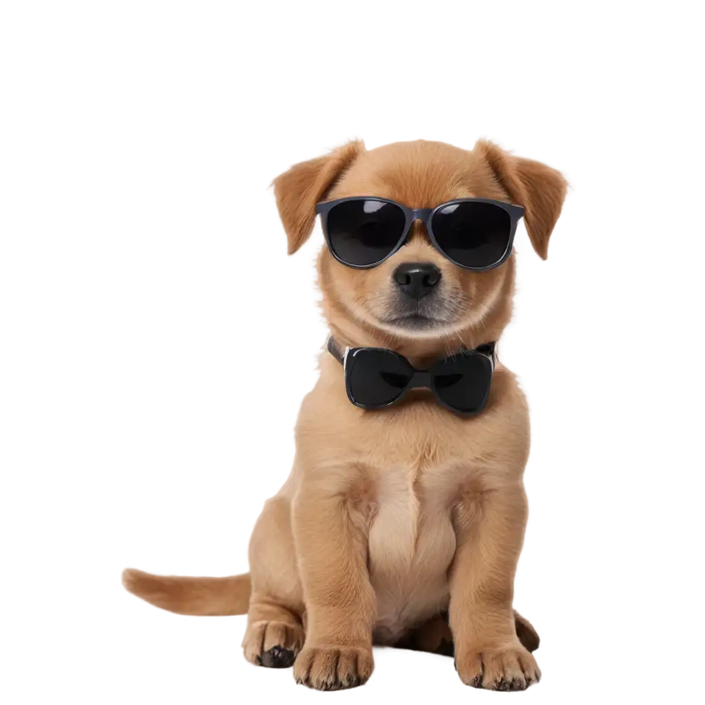 Adorable-Puppy-Dog-Sitting-Wearing-Sunglasses-PNG-Image-for-Fun-and-Stylish-Design