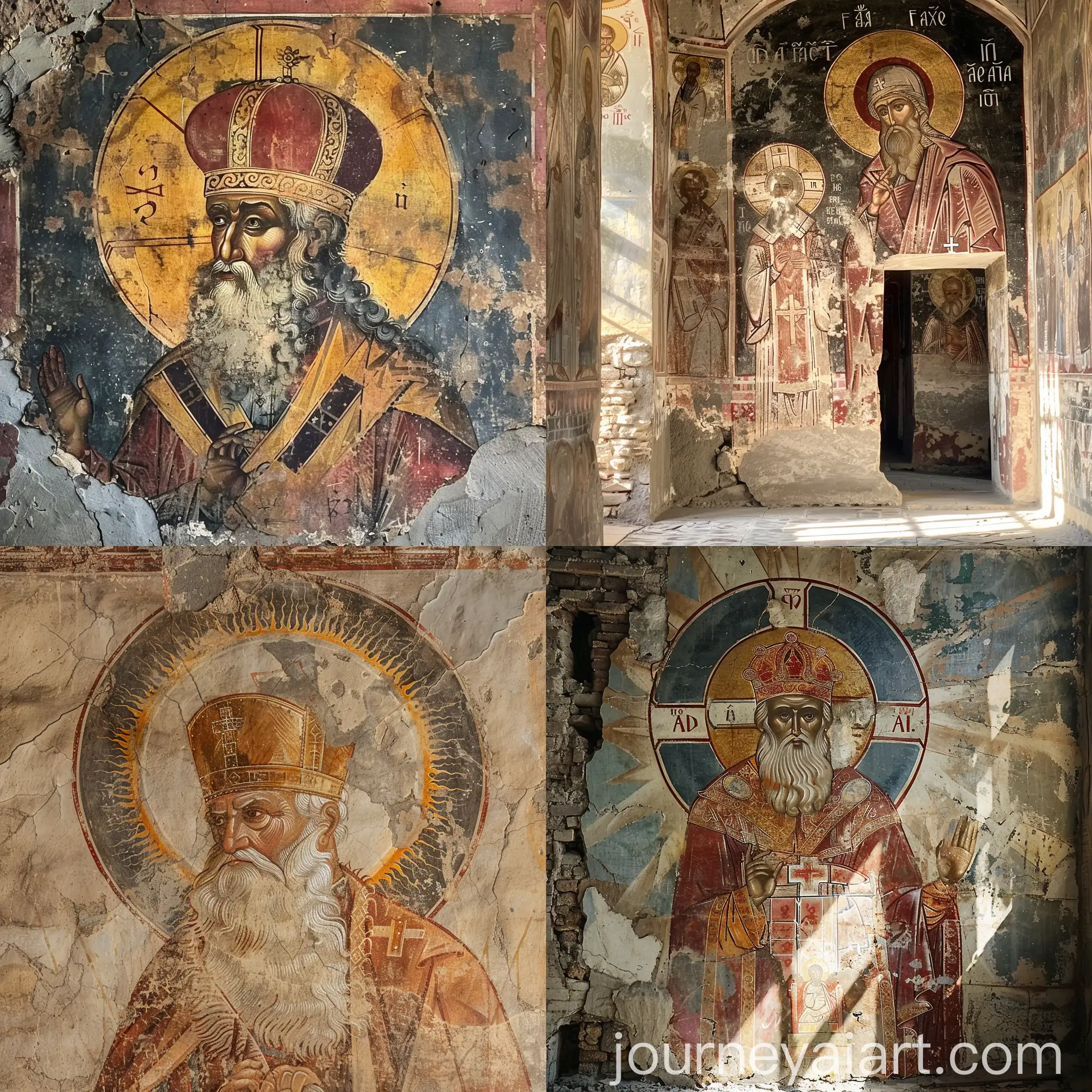 Old-Byzantine-Patriarch-of-the-Orthodox-Church-with-Sun-Frescos