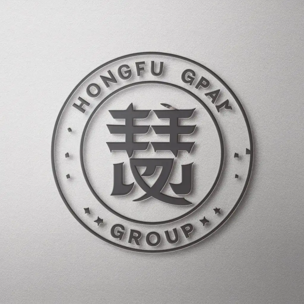 a vector logo design,with the text "Hongfu Group", main symbol:Silver engraved seal,Moderate,be used in Beauty Spa industry,clear background