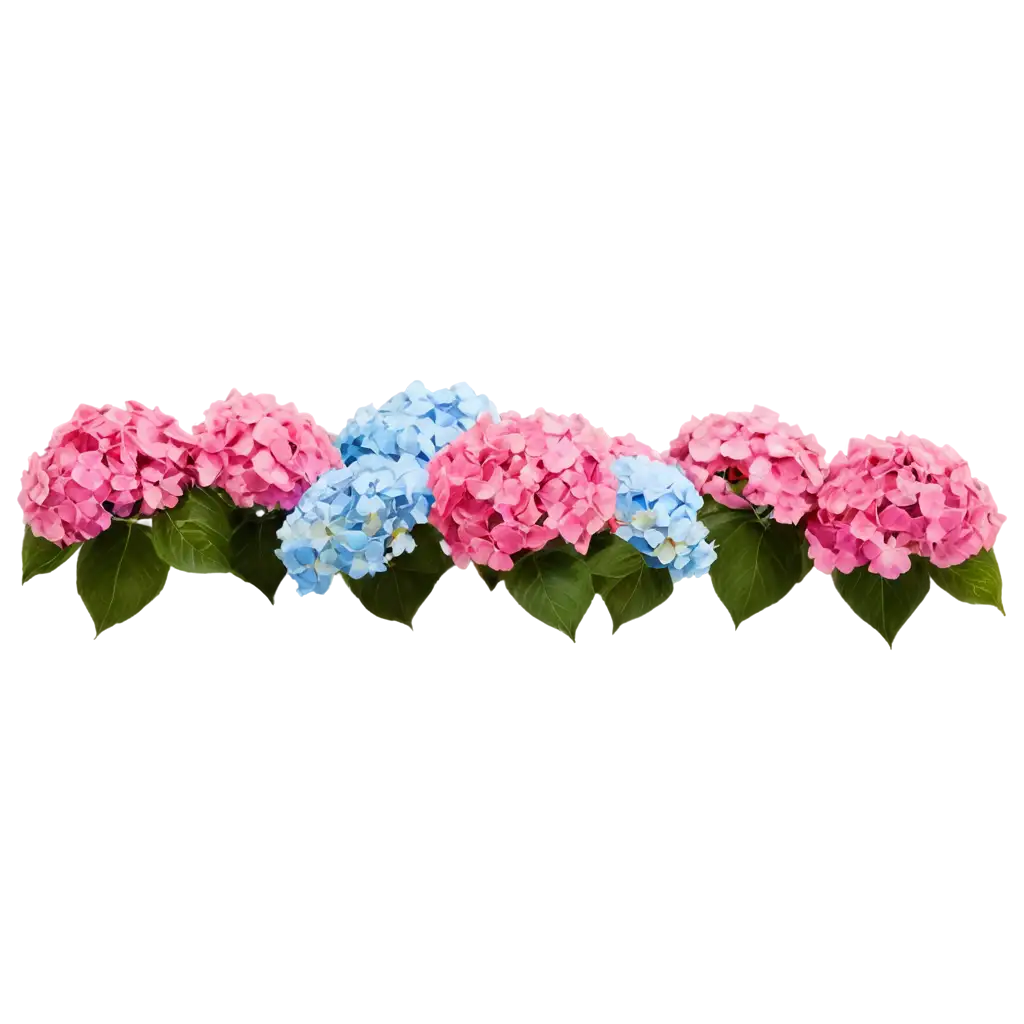 HighQuality-Pink-and-Blue-Hydrangeas-PNG-Image-for-Versatile-Digital-Use