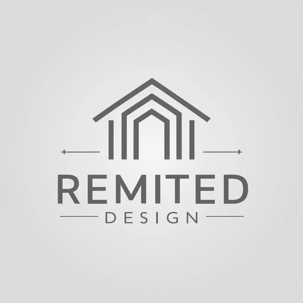 LOGO Design For Remited Design Minimalist Style in Gray Blue White with Design and Building Material Themes