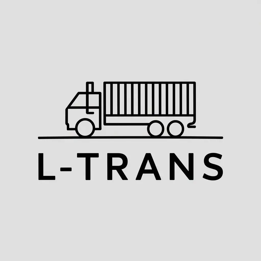 a vector logo design,with the text "L-TRANS", main symbol:Cargo transportation,Minimalistic,be used in Automotive industry,clear background