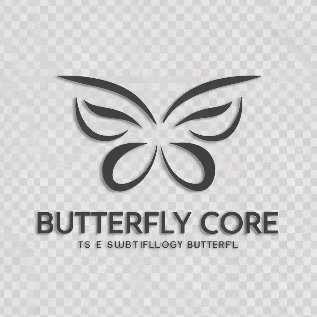 a logo design,with the text "Butterfly core", main symbol:draw a butterfly with two strokes,Moderate,be used in Technology industry,clear background