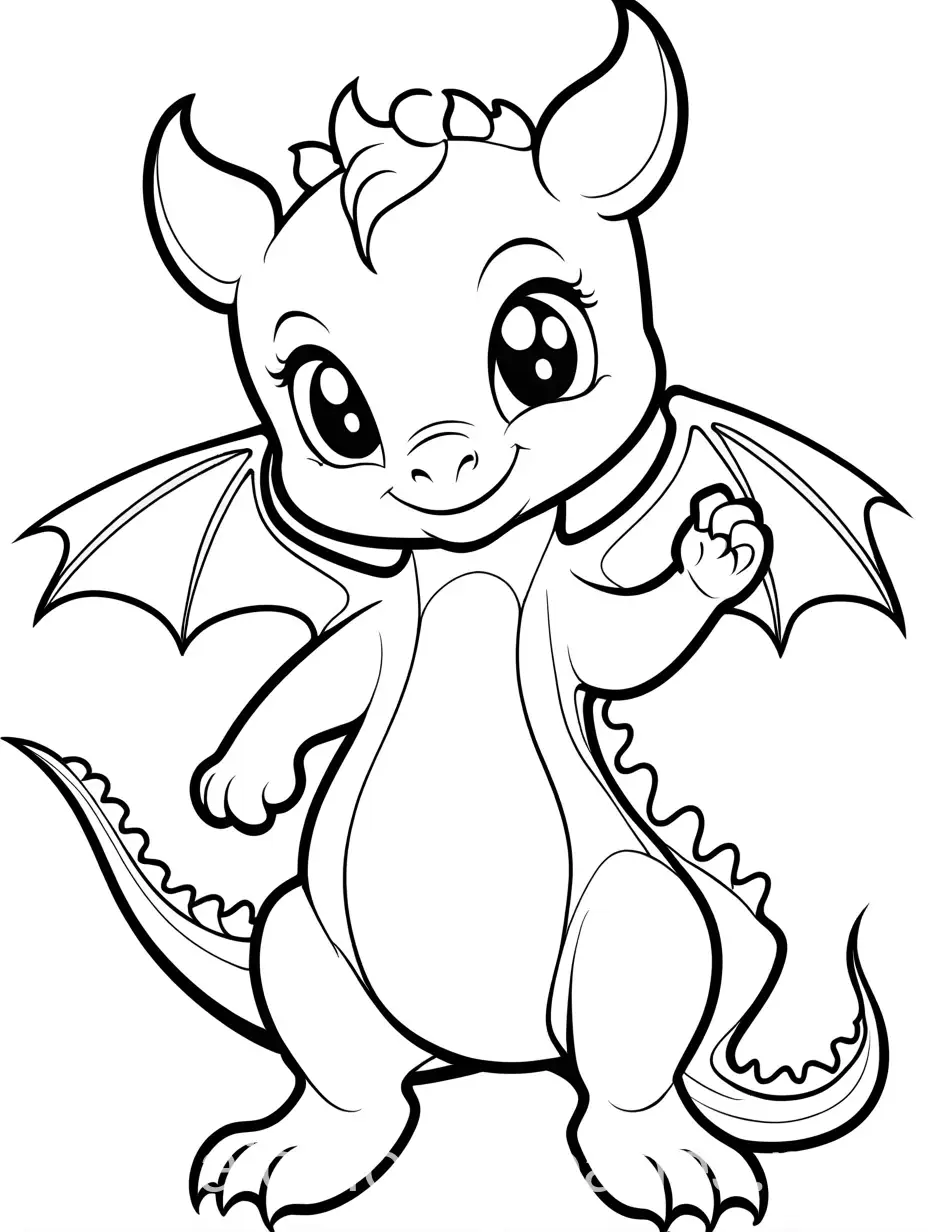 Smiling-and-Dancing-Cute-Baby-Dragon-Coloring-Page-for-Kids