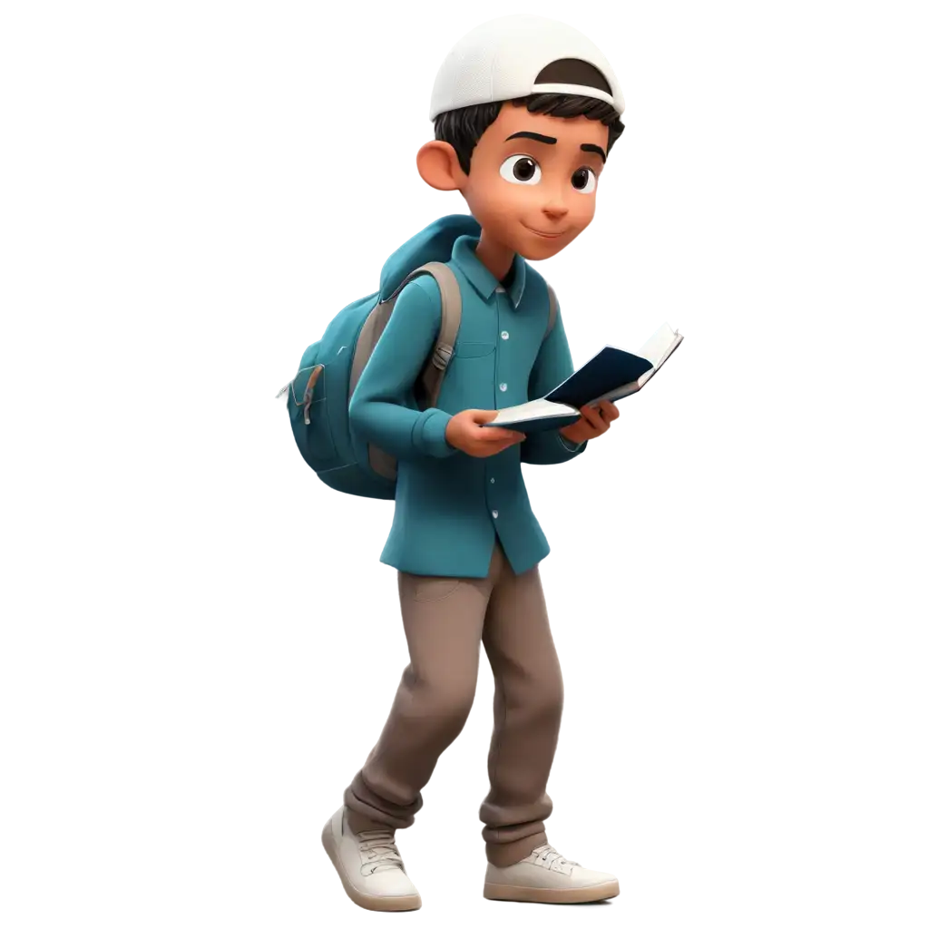 Cartoon-Muslim-Boy-Reading-Quran-HighQuality-PNG-for-Diverse-Applications