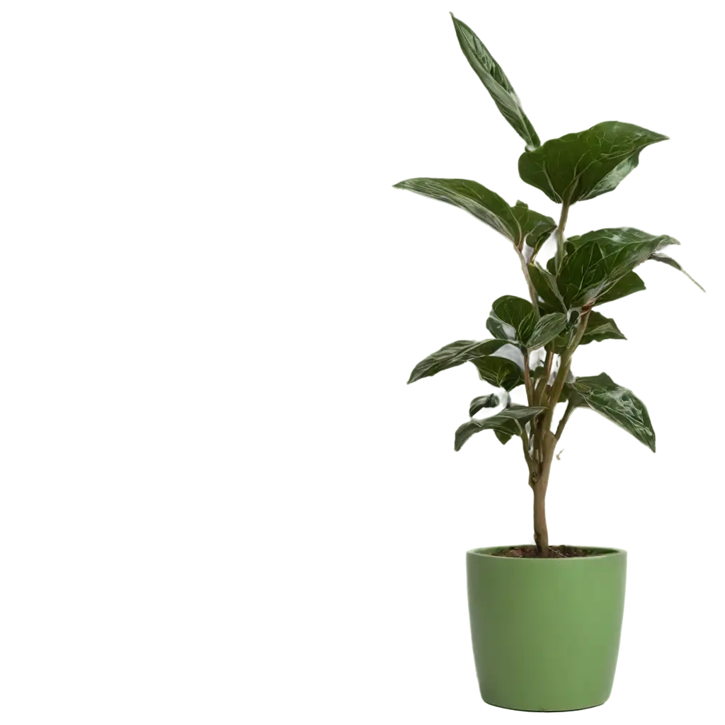 Ornamental-Plants-in-Green-with-White-Flower-Pot-PNG-Ideal-for-Transparent-Backgrounds