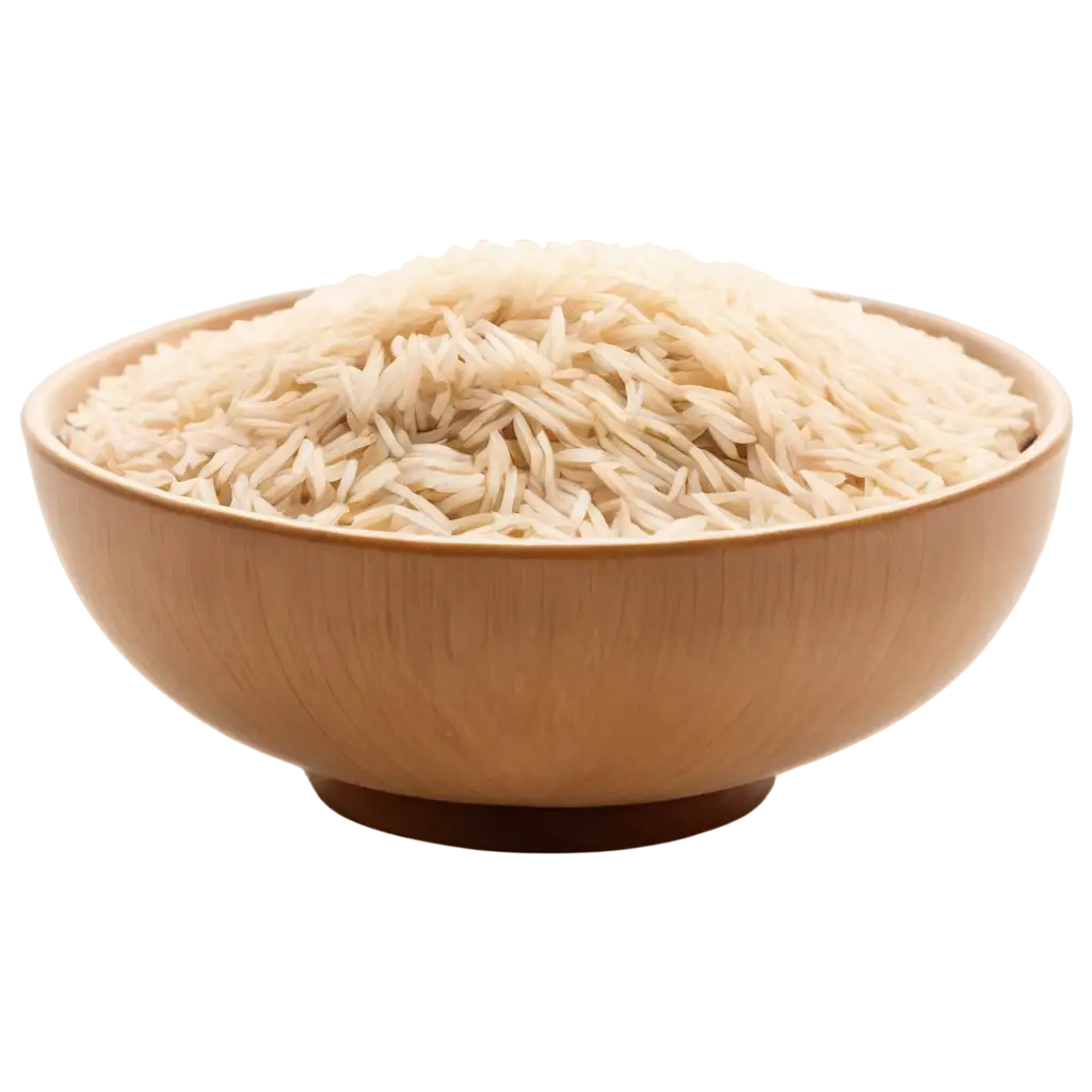 HighQuality-PNG-Image-of-Basmati-Boiled-Rice-Long-Grain-on-a-Plate-Perfect-forPNG-Image-Usage-Scenarios-Culinary-Visuals