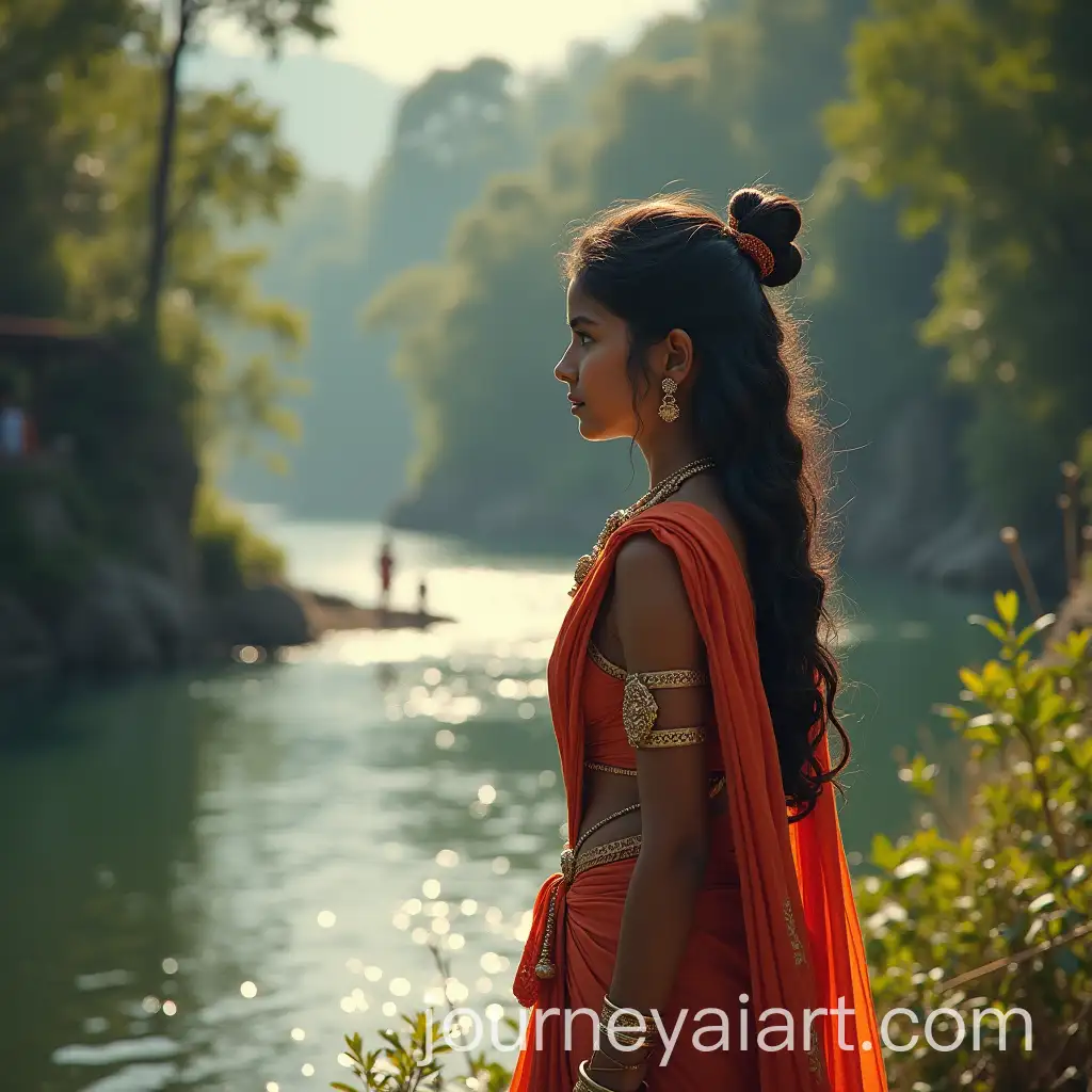 Determined-Young-Parvati-in-Traditional-Royal-Attire-by-the-River