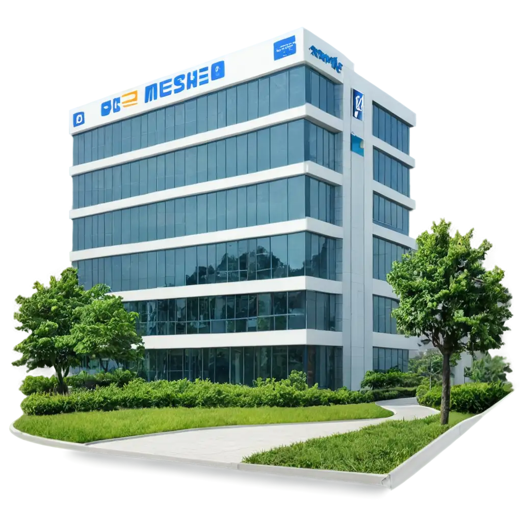 Modern-Office-Building-with-Meesho-Signboard-PNG-Image-for-Professional-Use