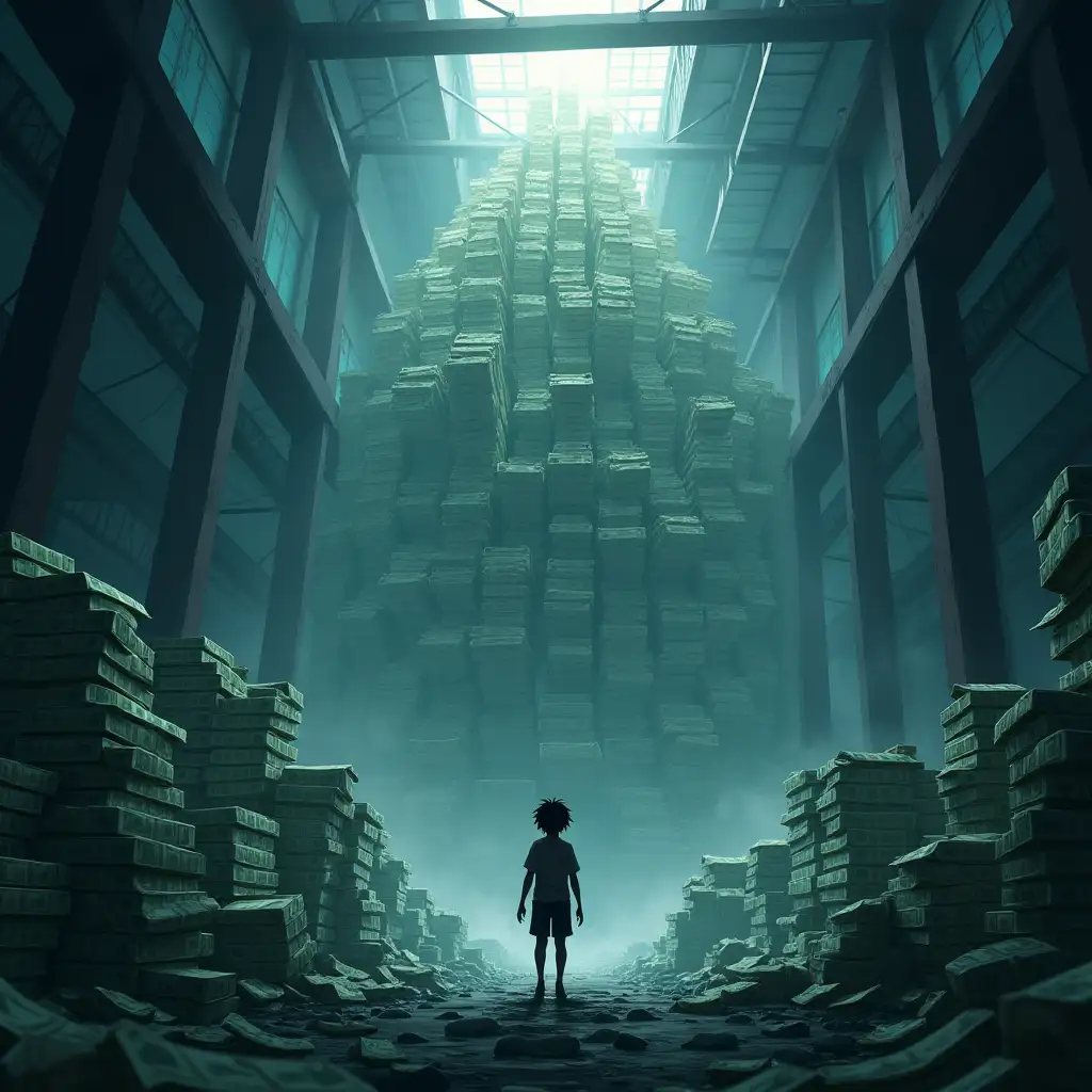 Mysterious-Warehouse-Filled-with-Piles-of-Unknown-Money-in-Anime-Style