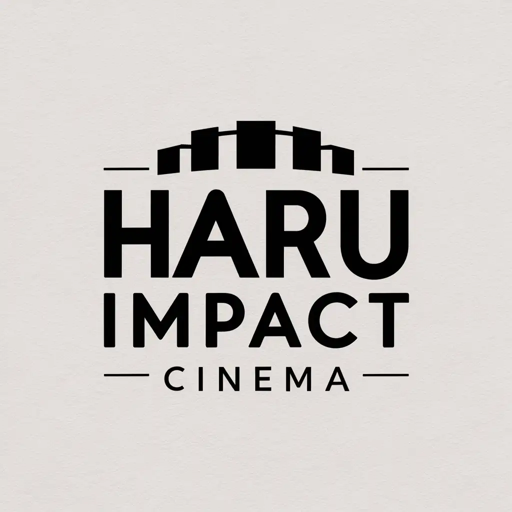 a vector logo design,with the text "Haru impact cinema", main symbol:movie,Moderate,be used in Entertainment industry,clear background