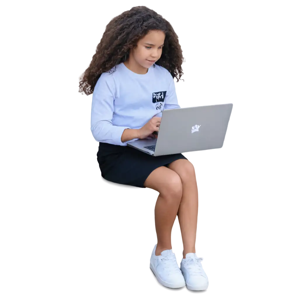 A-Girl-Sitting-at-a-Laptop-PNG-Image-HighQuality-Versatile-Visual-for-Digital-Projects