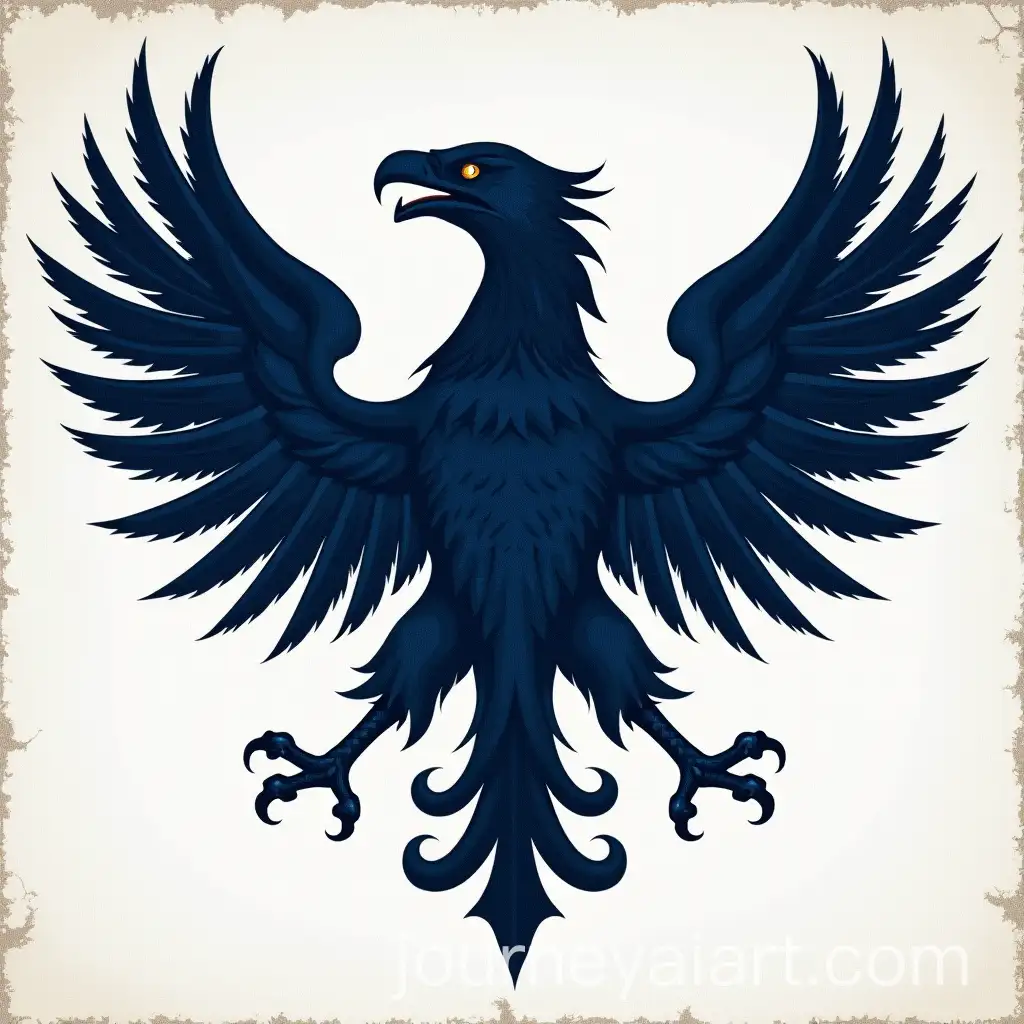 Heraldic-Eagle-Banner-with-Snowflake-Motif-and-Medieval-Tapestry-Texture