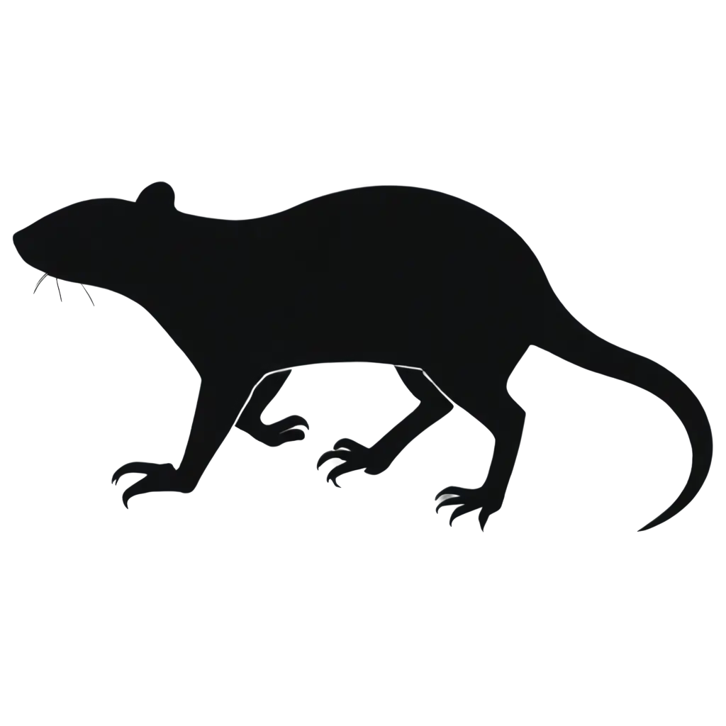 Minimalist-Silhouette-Rat-PNG-Image-Side-View-with-Raised-Paws