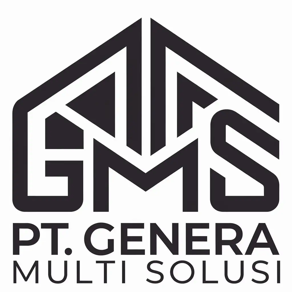 LOGO Design for PT Genera Multi Solusi Modern Minimalist with GMS Initials and Clear Background