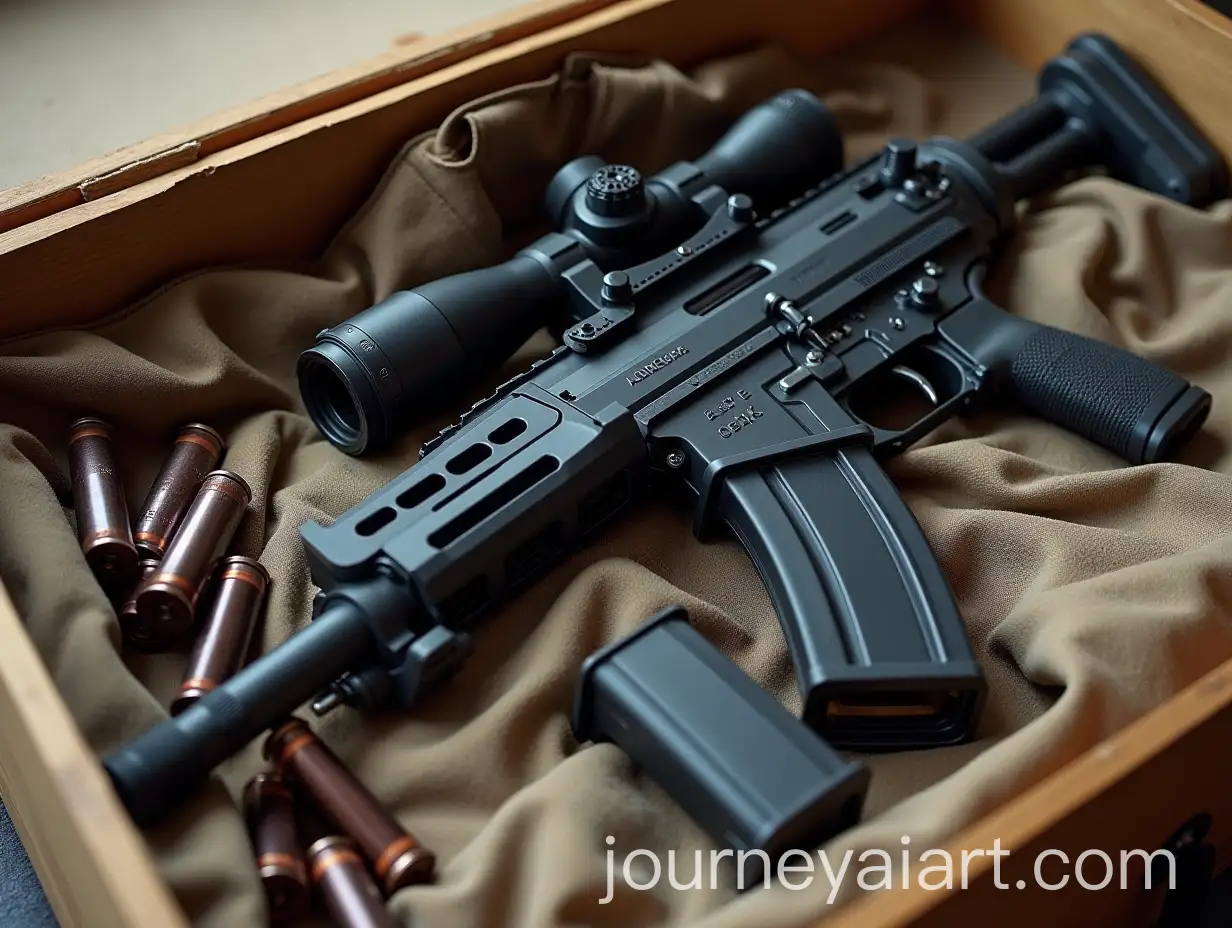 Artem-Holding-Automatic-Silent-Rifle-with-Cartridges-in-Metro-Source-Box