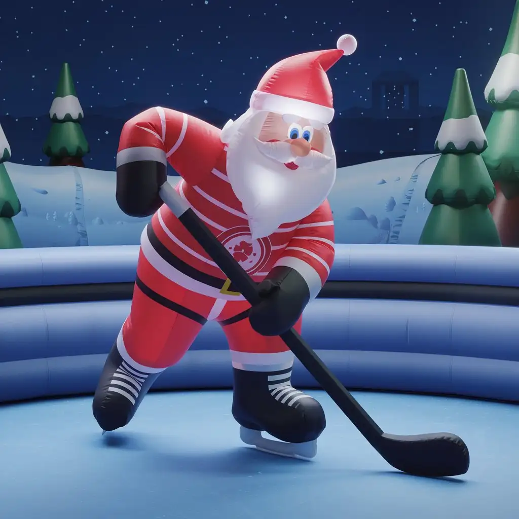 Santa-Claus-Playing-Ice-Hockey-Inflatable-Decoration