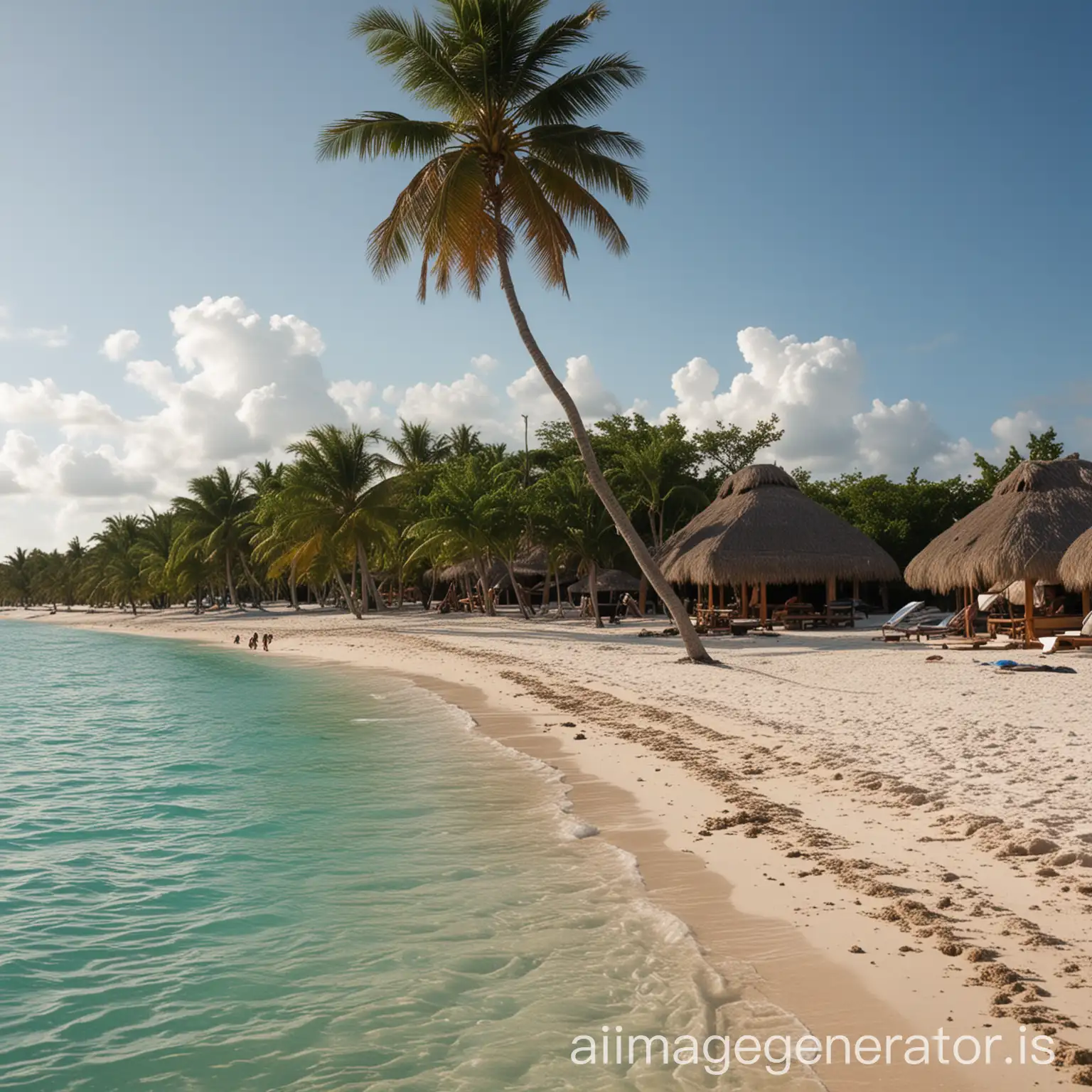 Tropical-Climate-of-Mexicos-Riviera-Maya-with-Lush-Beaches-and-Palm-Trees