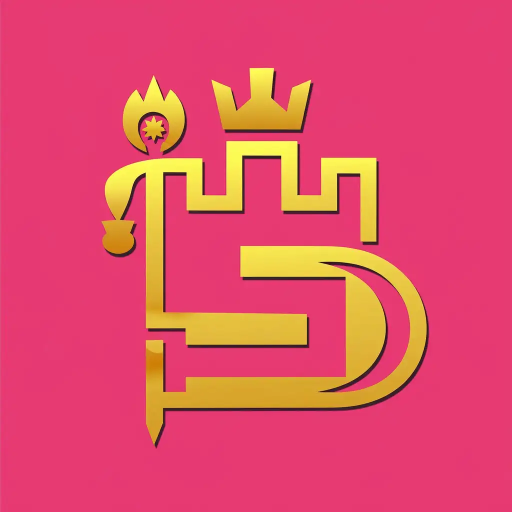 LOGO Design for Castle 2 Royal Pink with Crown and Scepter Emblem