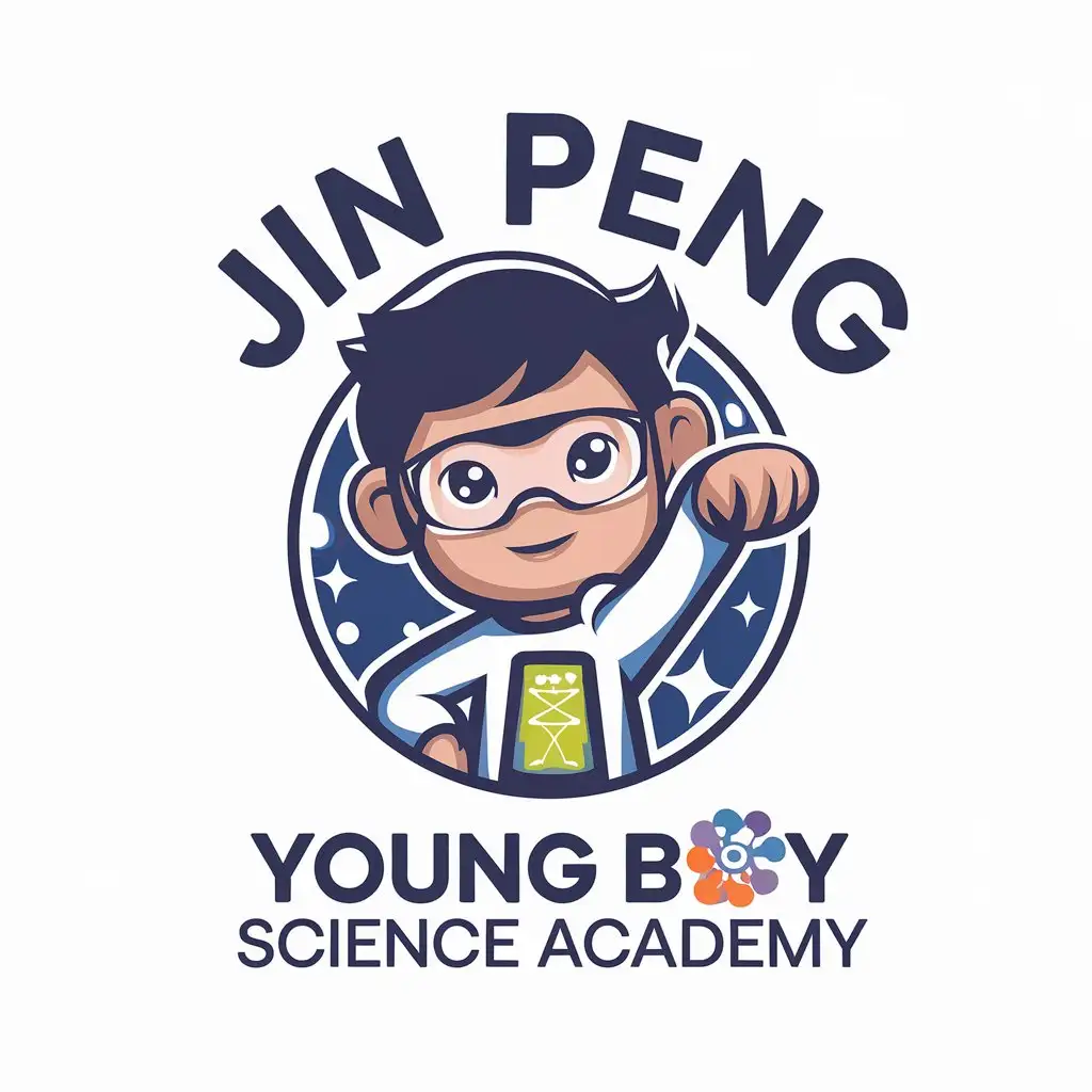 a vector logo design,with the text "Jin Peng Young Boy Science Academy", main symbol:Jin Peng, young, academy,Moderate,be used in Education industry,clear background