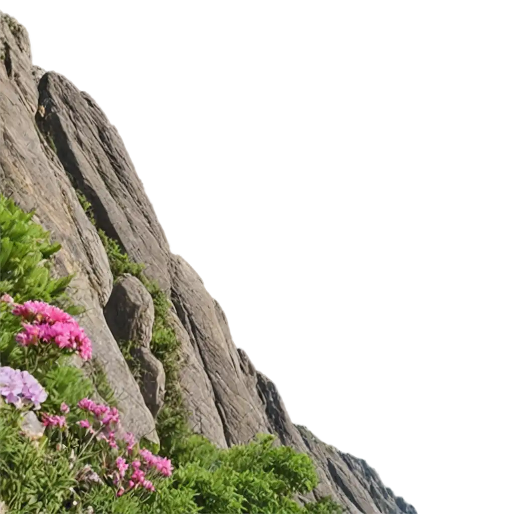 2-Mountains-in-PNG-Format-One-with-Boring-Rocks-One-with-Beautiful-Flowers-Stunning-Visual-Contrast