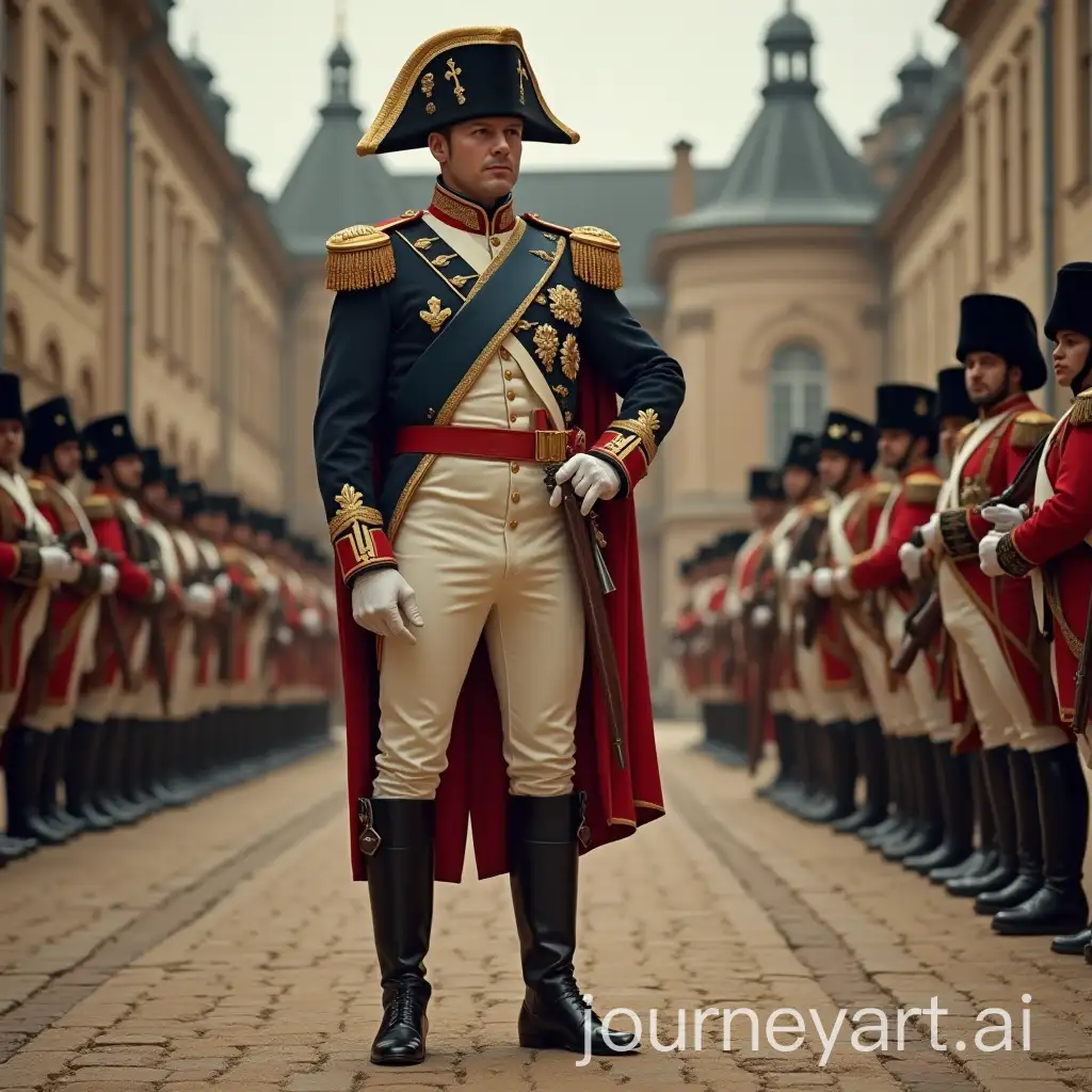 Napoleon-Bonaparte-Addressing-His-Soldiers-in-a-European-Courtyard