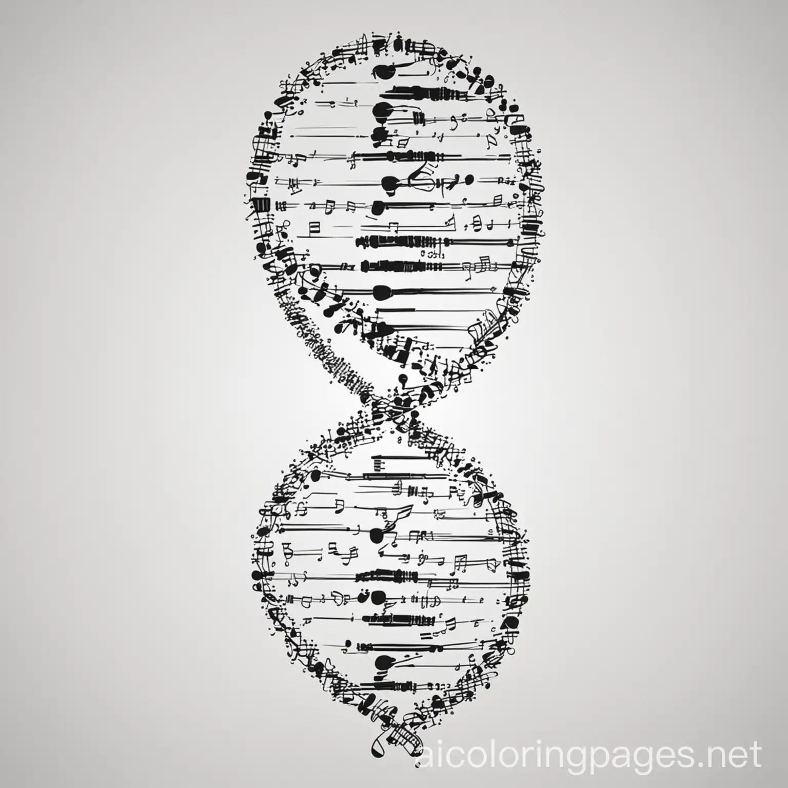 Musical-DNA-Double-Helix-Coloring-Page