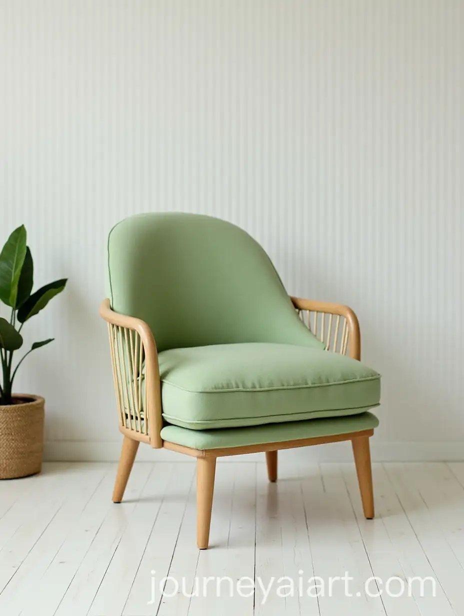 Light-Green-Lounge-Chair-with-Small-Plant-Pot