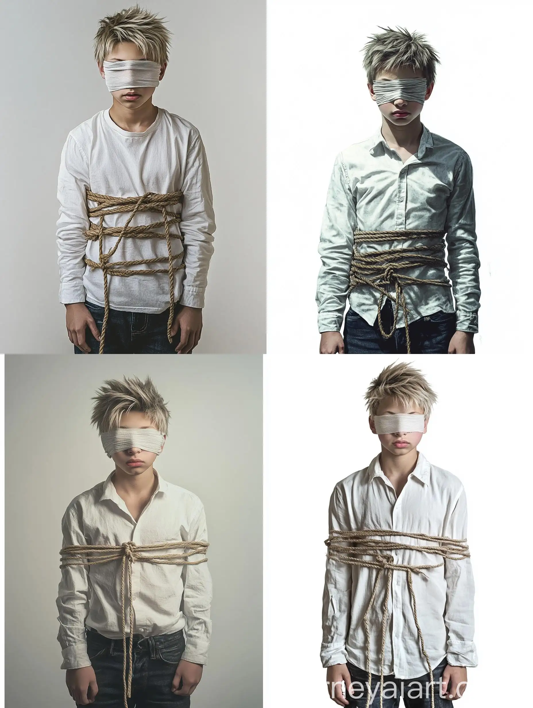 Teenage-Boy-Tied-with-Rope-in-White-Shirt-and-Jeans