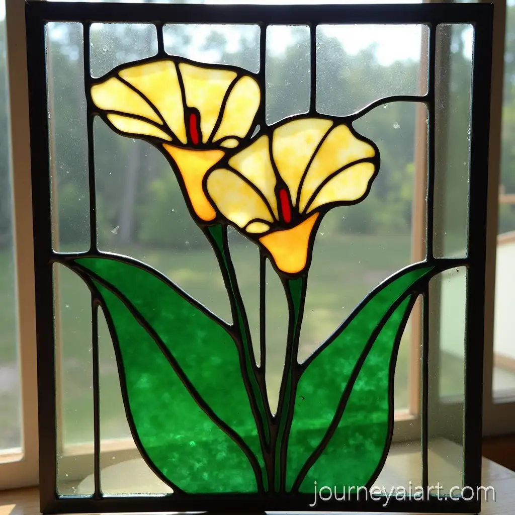 StStained-glass-calla-lilyained-Glass-Calla-Lily-Panel-Design