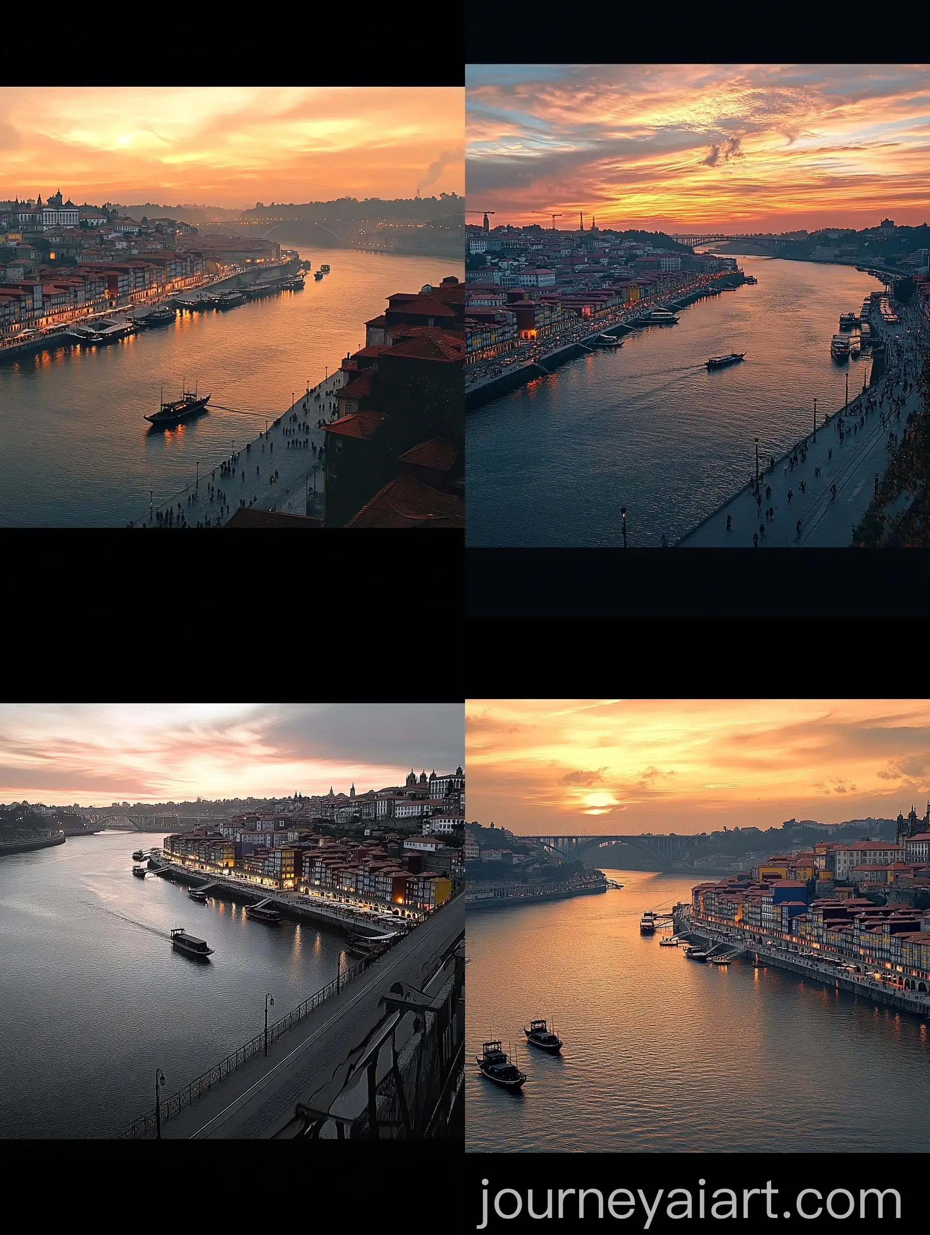 Noir-Cityscape-Porto-at-Sunset-from-Luis-I-Bridge