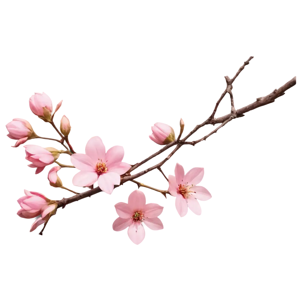 Beautiful-Pink-Flowers-on-Side-Branch-PNG-Image-for-HighQuality-Visuals