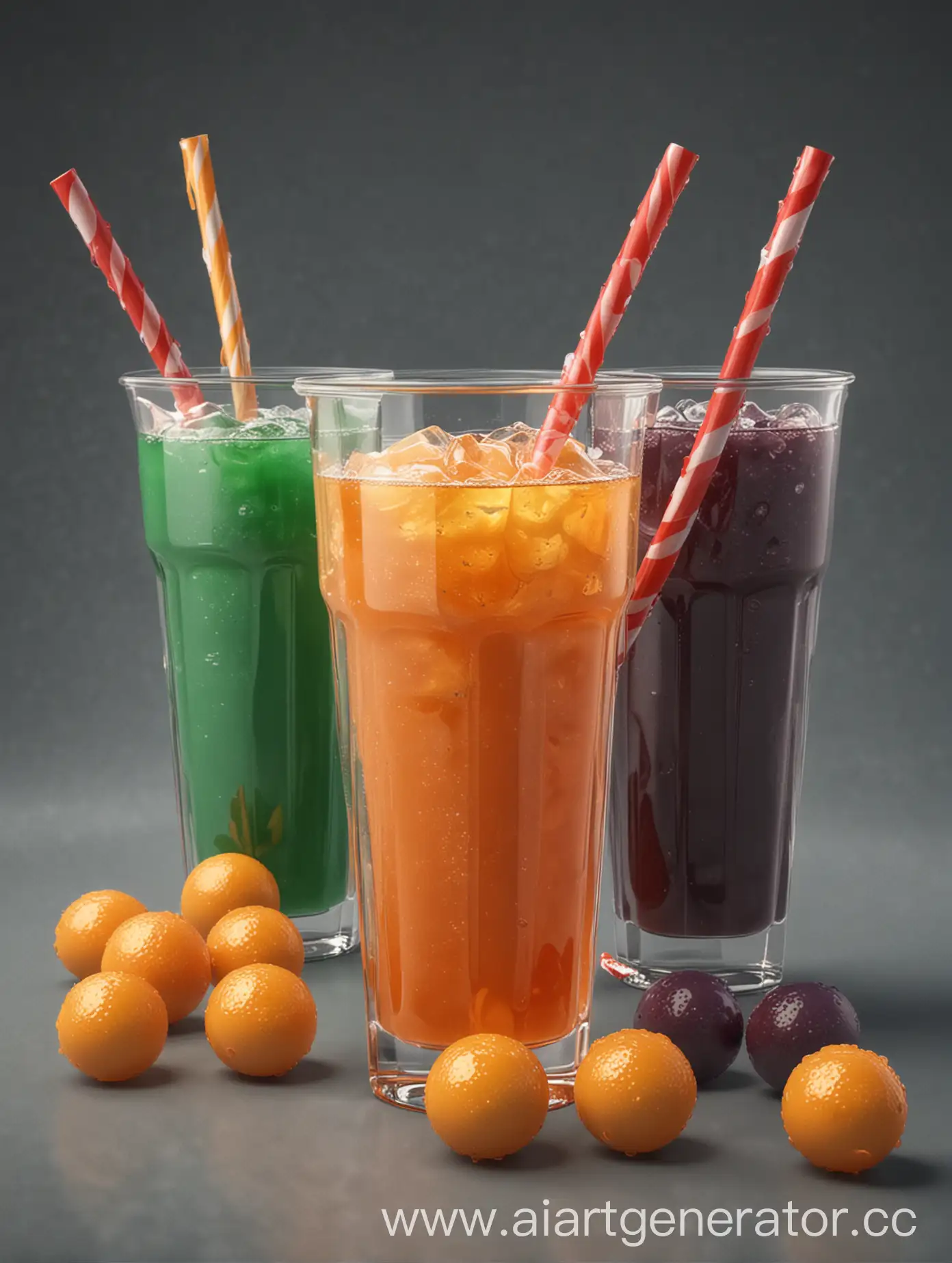 Realistic-Drinks-with-Juice-Balls-in-Plastic-Cups