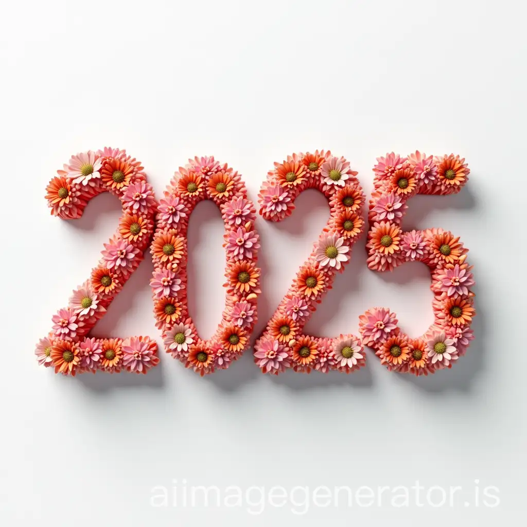 3D-Floral-Design-of-the-Number-2025-with-Vibrant-Flowers