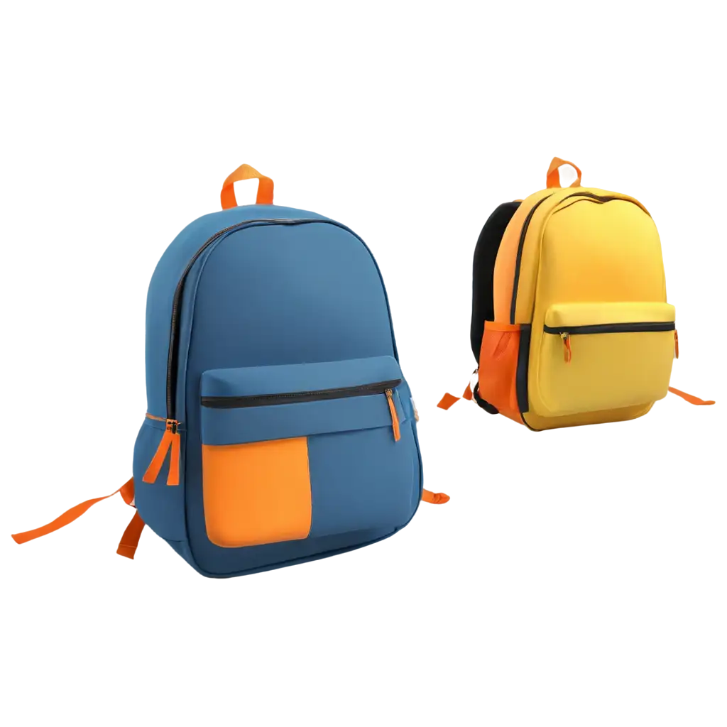 Two-Cartoon-School-Bags-PNG-Image-HighQuality-Transparent-Graphic-for-Versatile-Use