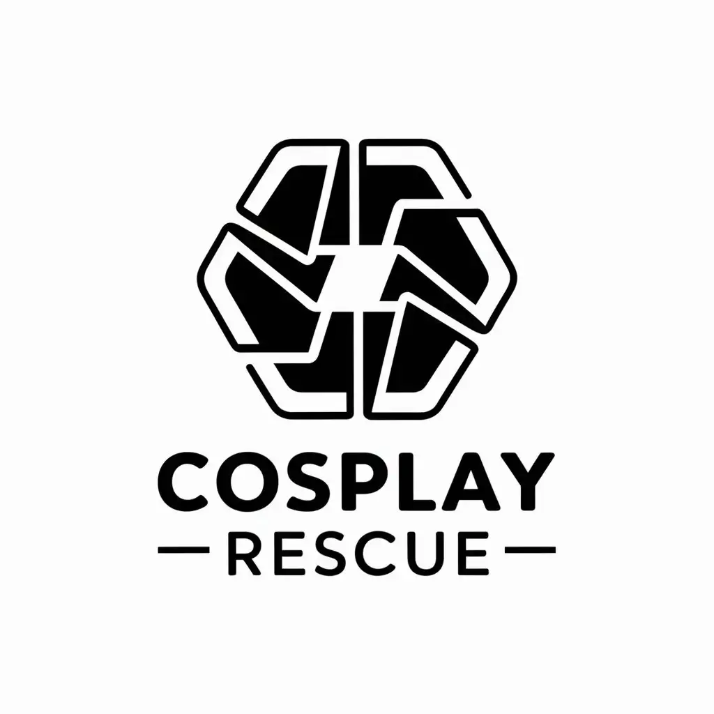 a vector logo design,with the text "Cosplay Rescue", main symbol:Cosplay,complex,be used in Entertainment industry,clear background