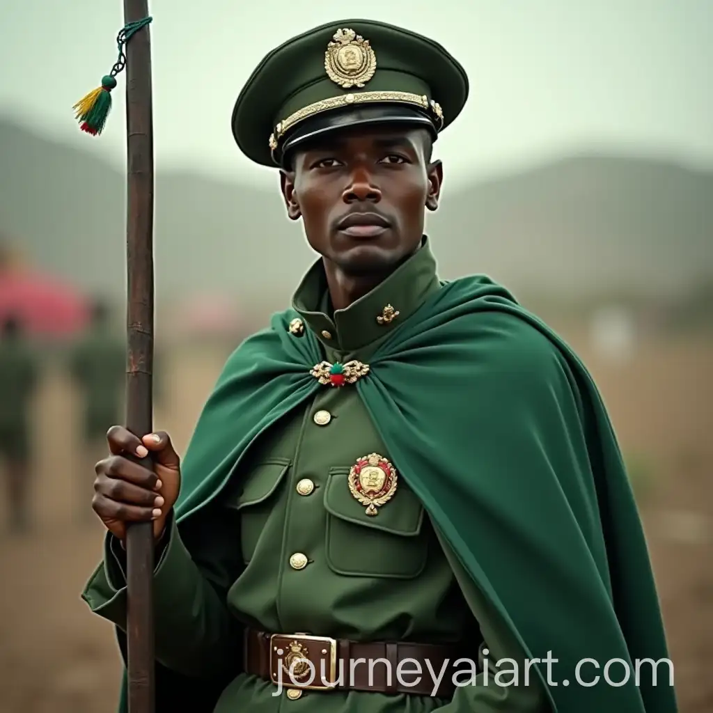 Ethiopian-Police-Officer-in-Green-Uniform-with-Stick