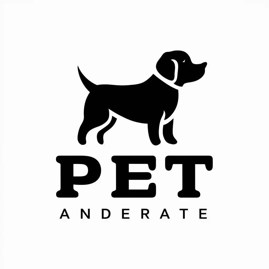 a vector logo design,with the text "pet", main symbol:dog,Moderate,be used in Animals Pets industry,clear background