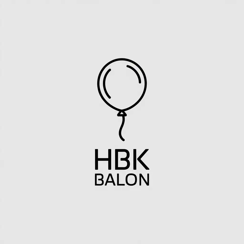 LOGO Design for HBK BALON Minimalistic Vector Logo Featuring a Balloon on Clear Background