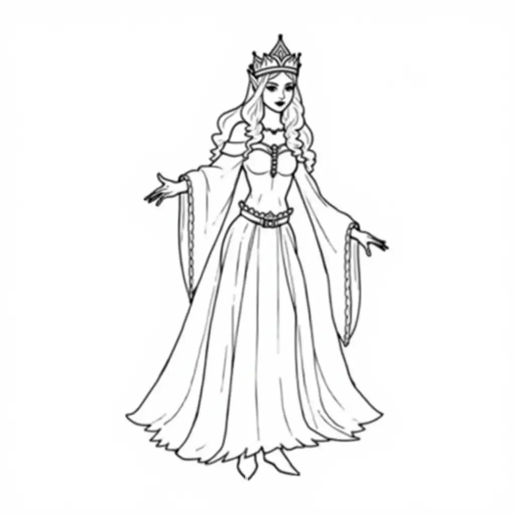Elegant-Elf-Wizard-Woman-Princess-Holding-Staff-in-Regal-Robe-and-Crown